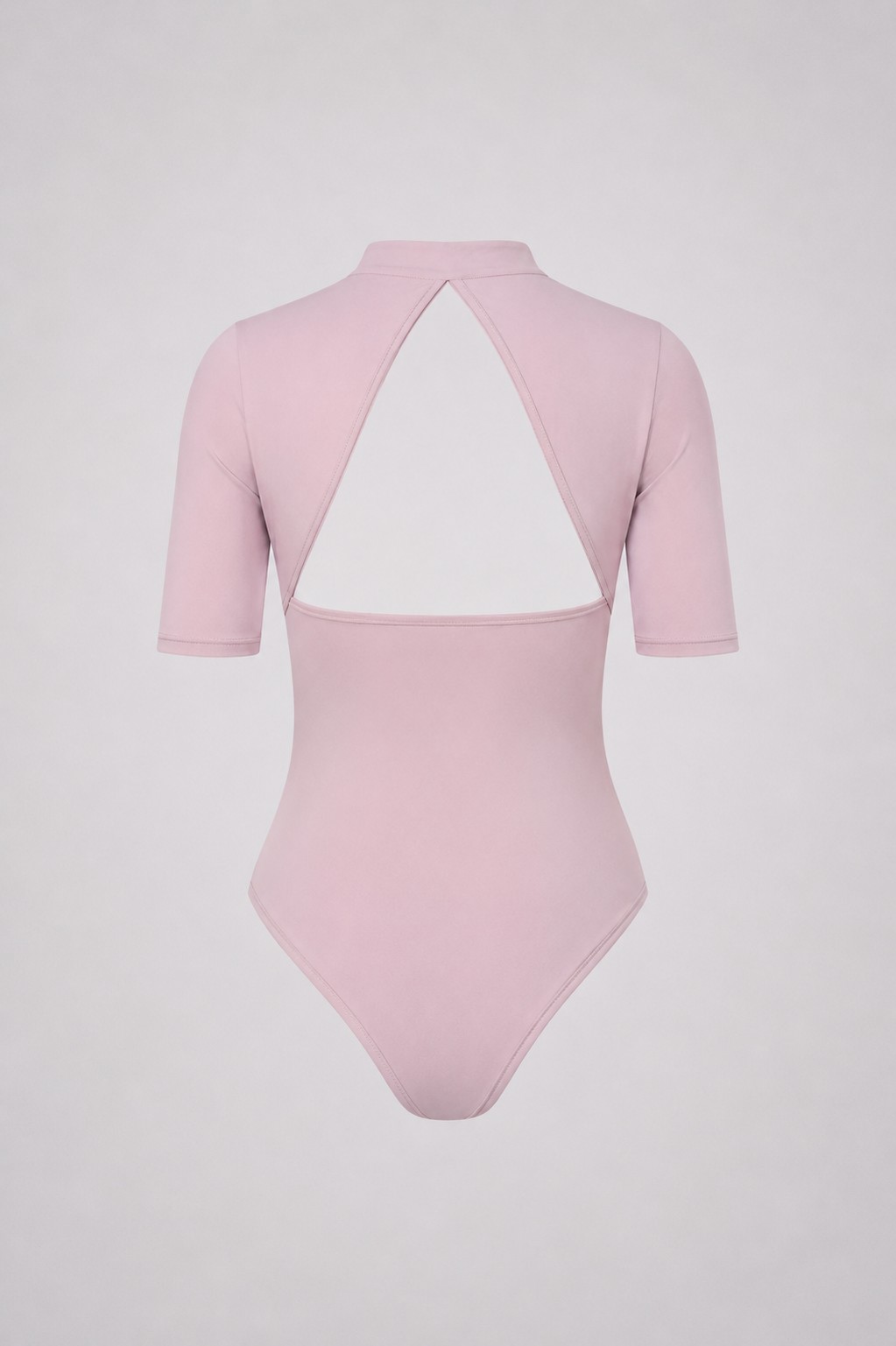 PINK LONG-SLEEVE MOCK NECK BODYSUIT