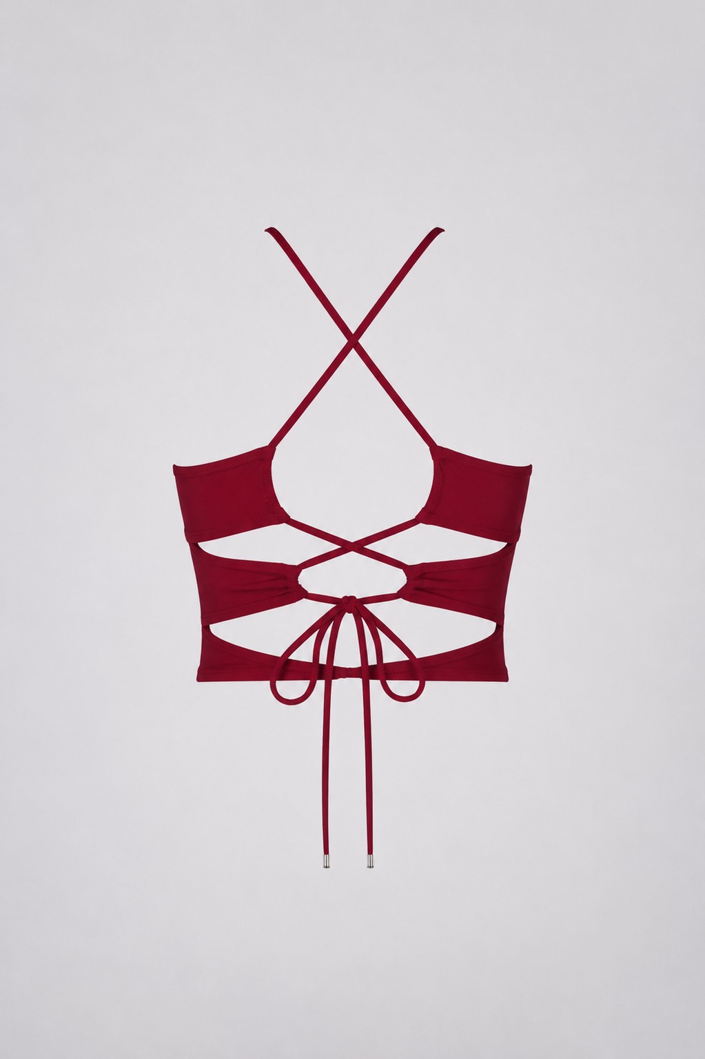 RED HALTER CROP TOP