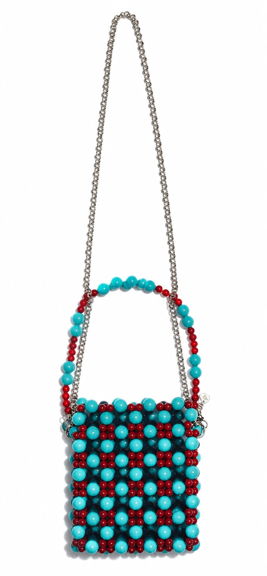 Blue & Pink Beaded Handbag ''Azure Bag''