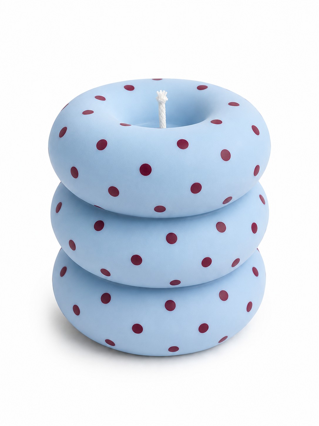 Sky Polka Dot Ring Stack Candle – Modern Sculptural Décor Candle