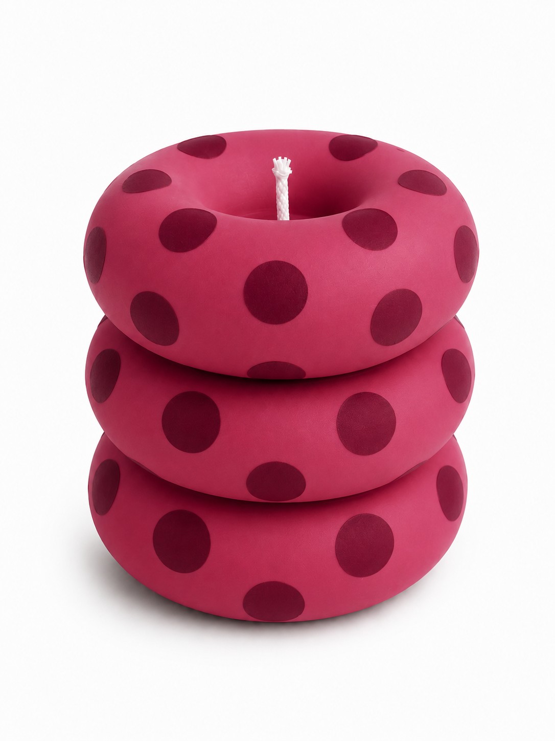 Polka Dot Ring Stack Candle – Modern Sculptural Décor Candle