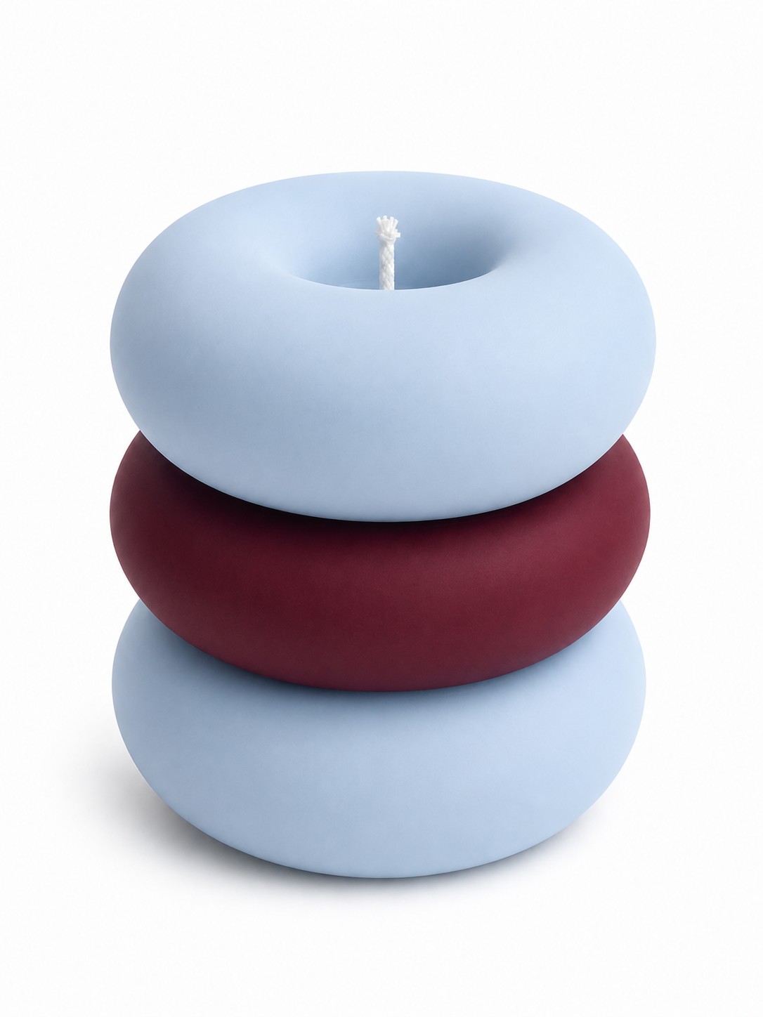 Two-Tone Ring Stack Candle – Modern Sculptural Décor Candle