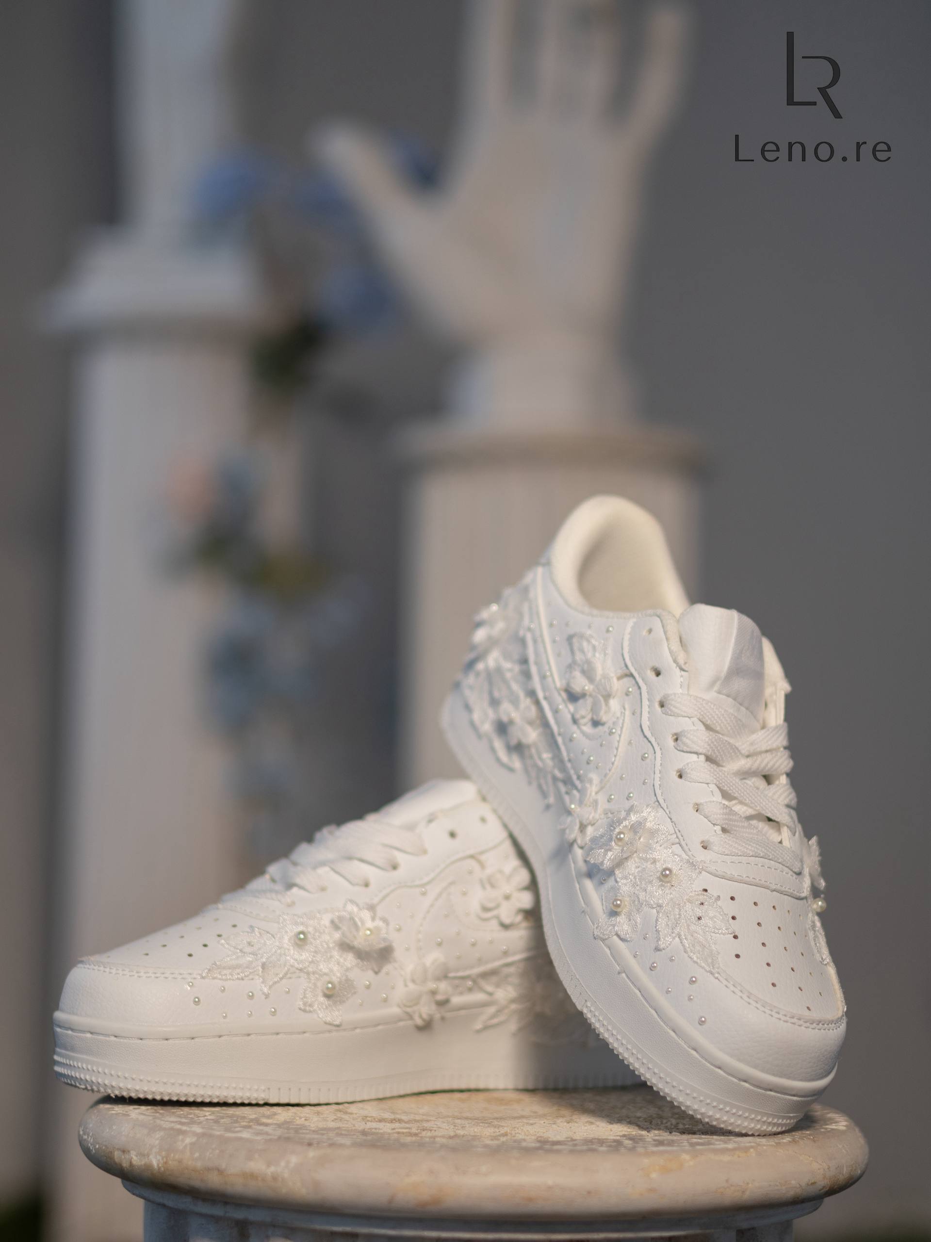 The Pearl & Lace Air Force Custom shoes for women 4