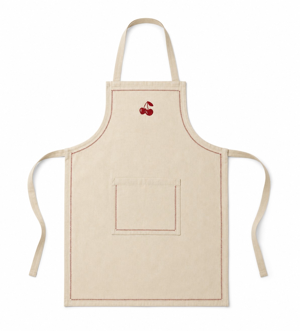 Handmade Cherry Motif Cotton Kitchen Apron