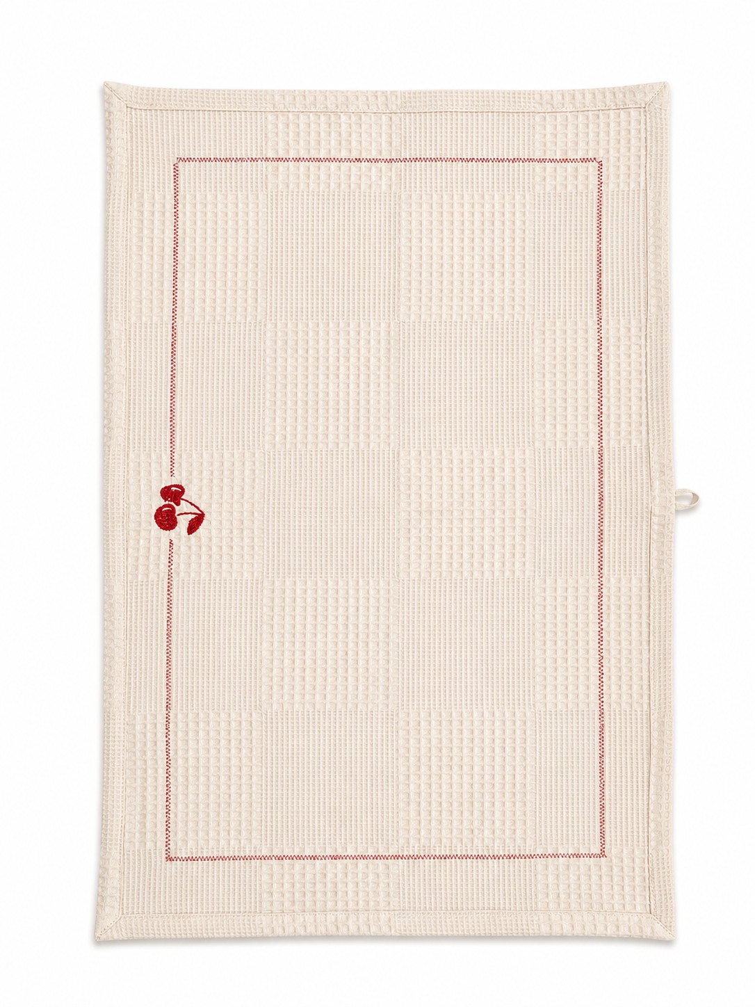 Embroidered Cotton Grid Kitchen Towel