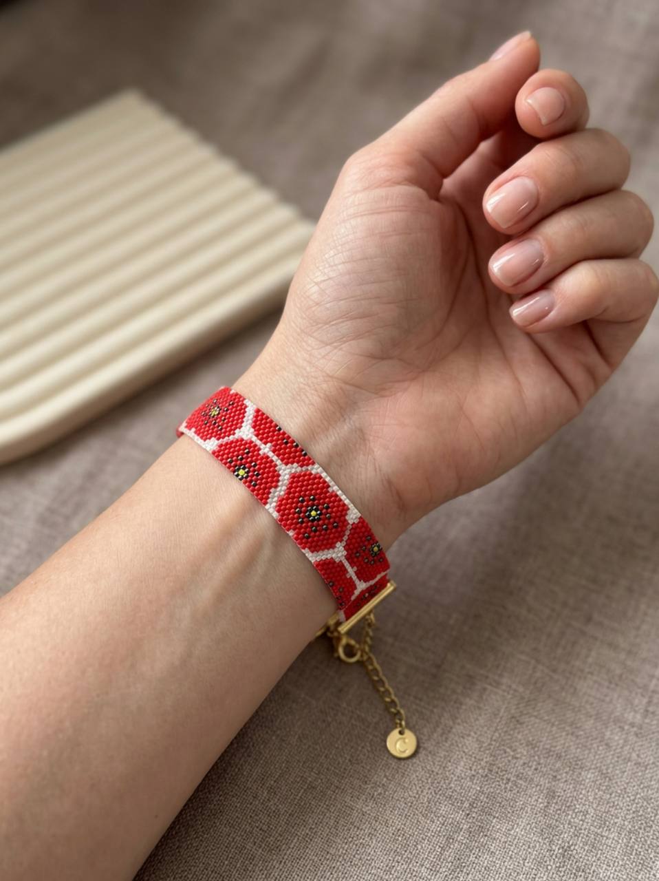 Handcrafted Anemone Beaded Bracelet