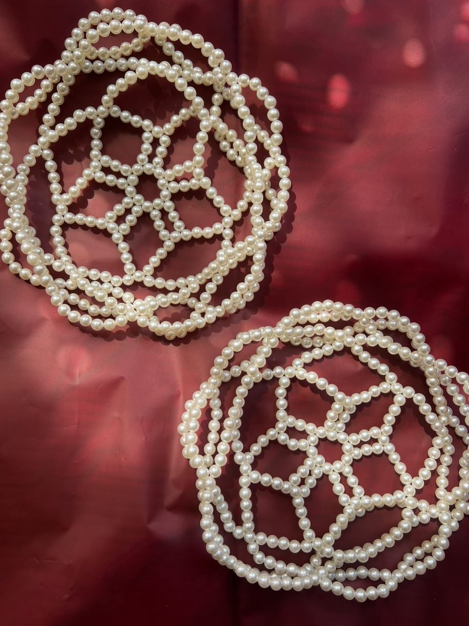 Handcrafted Pearl Lace Headband 2