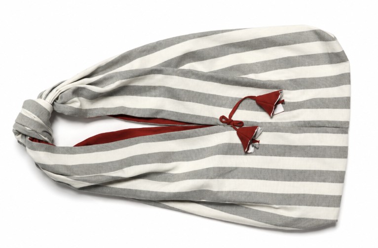 Stiped Grey & White Tote Bag