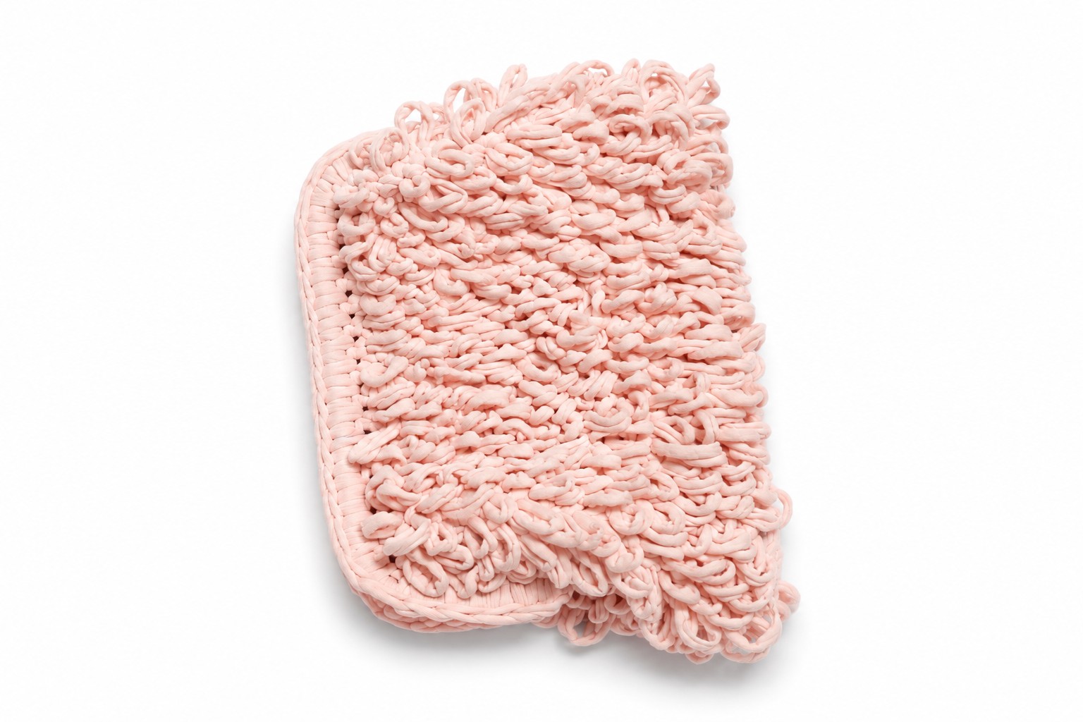 Pink Handcrafted Chunky Knit Clutch – Modern Soft Loop Evening Bag (Amour Cloud)