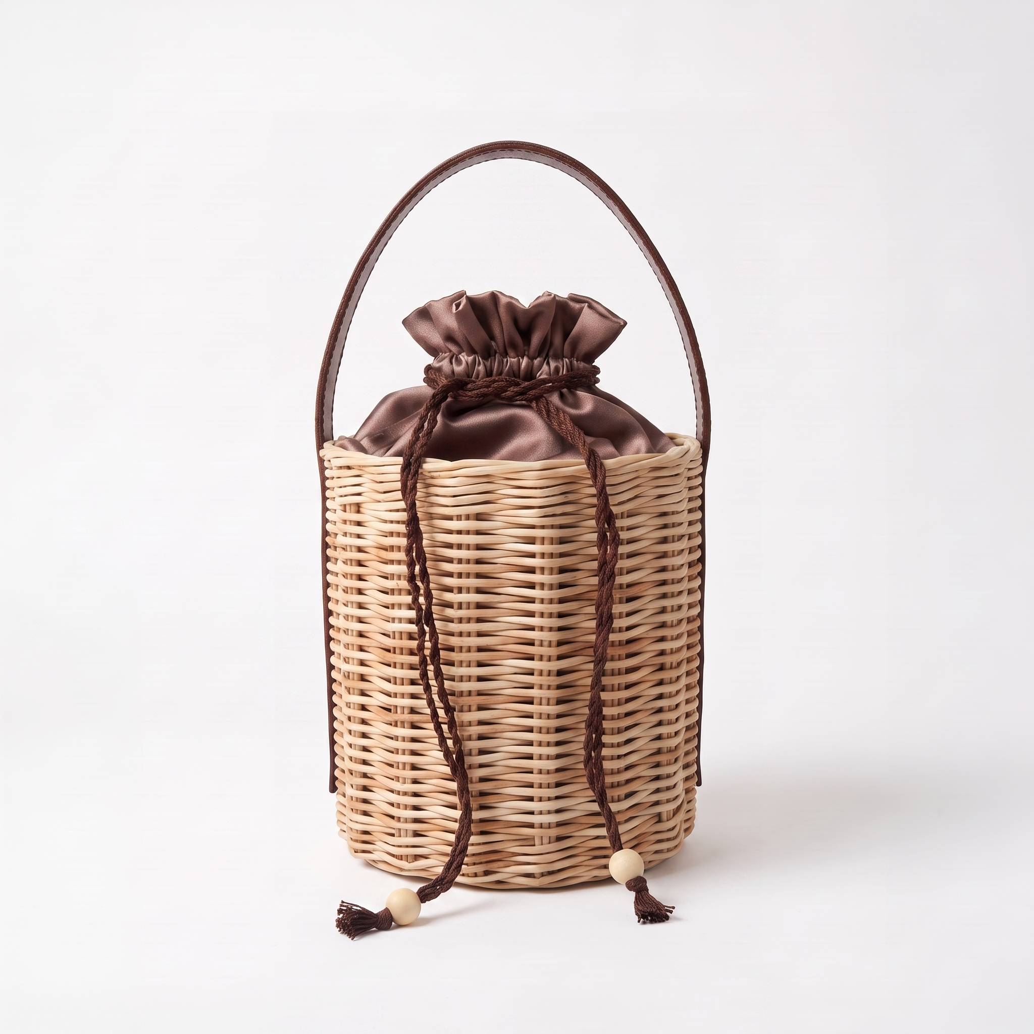 Handcrafted Paper Wicker Cylindrical Bag "Kokon" 6