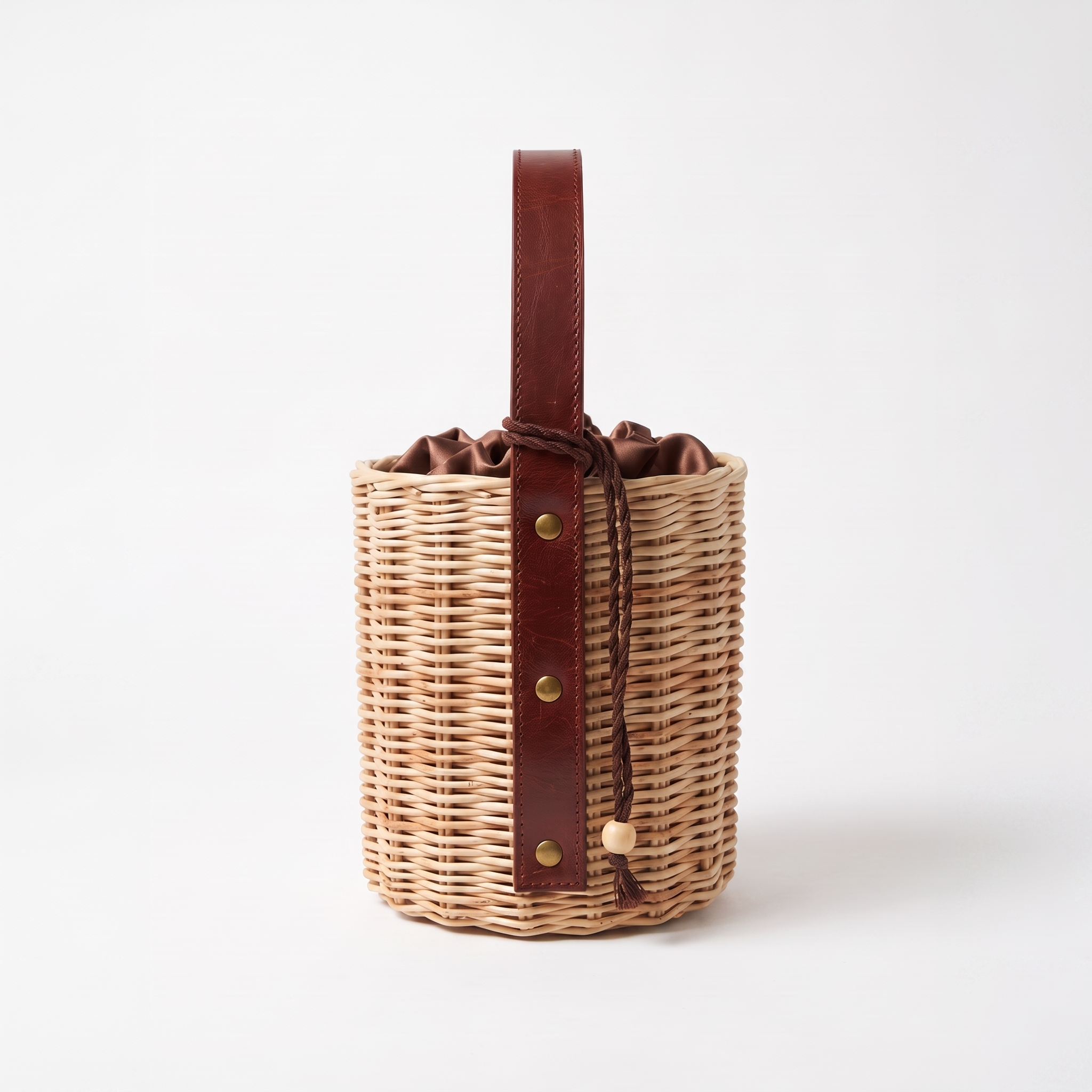 Handcrafted Paper Wicker Cylindrical Bag "Kokon" 5