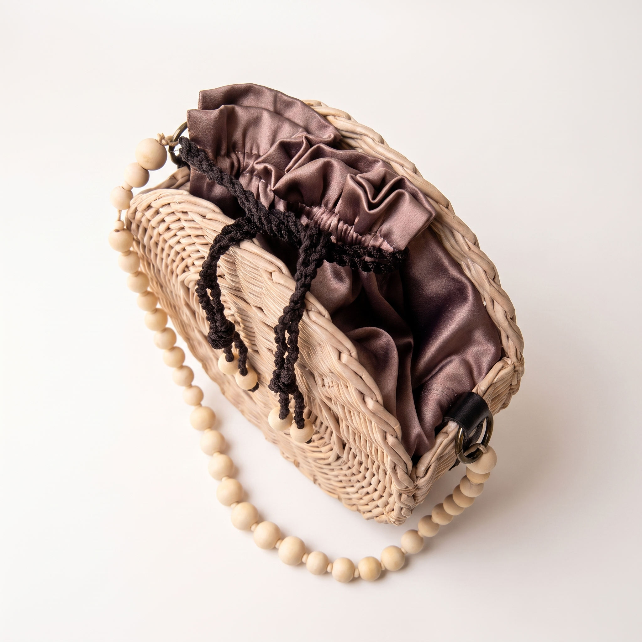 Handcrafted Round Paper Wicker Bag "Aura" 3