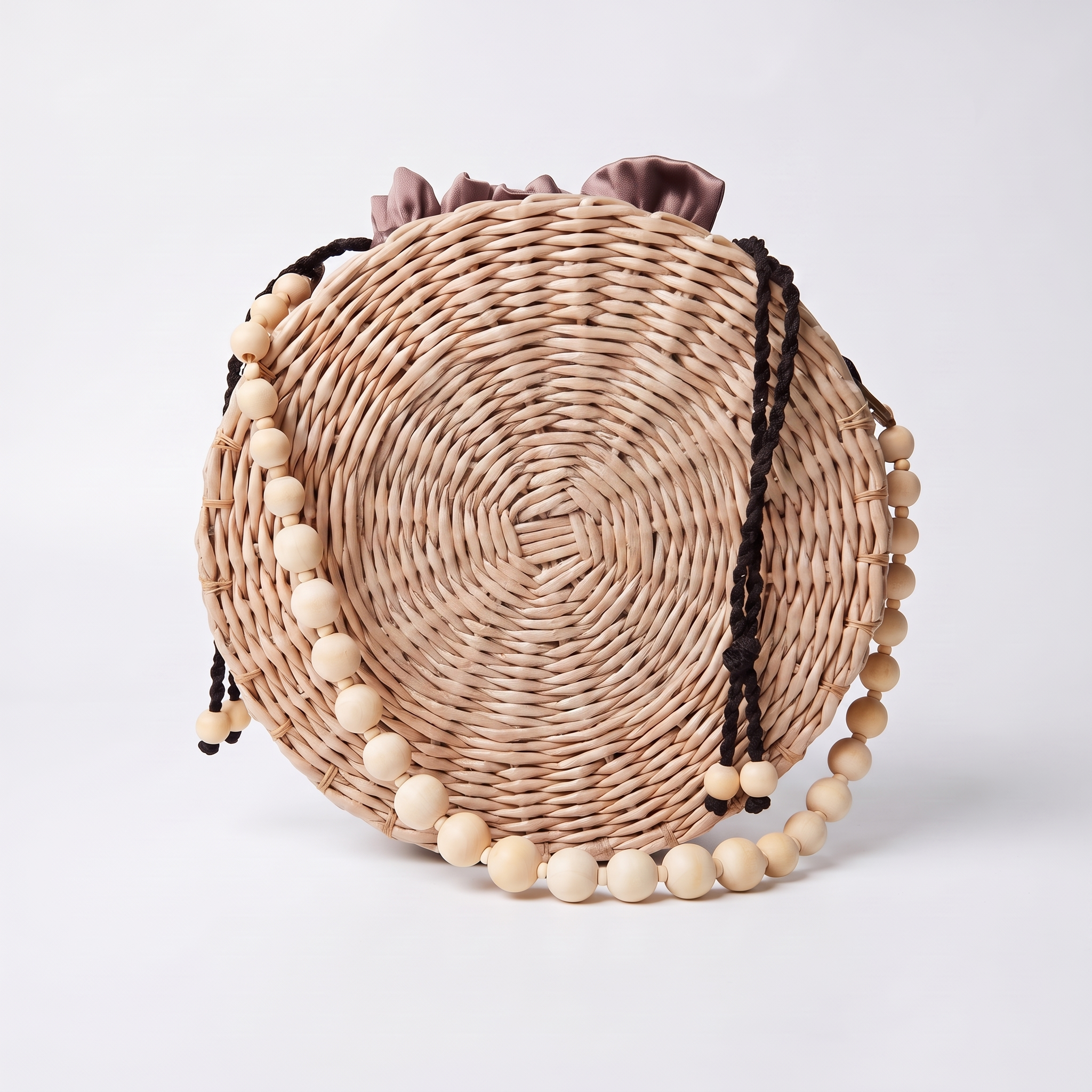 Handcrafted Round Paper Wicker Bag "Aura" 6