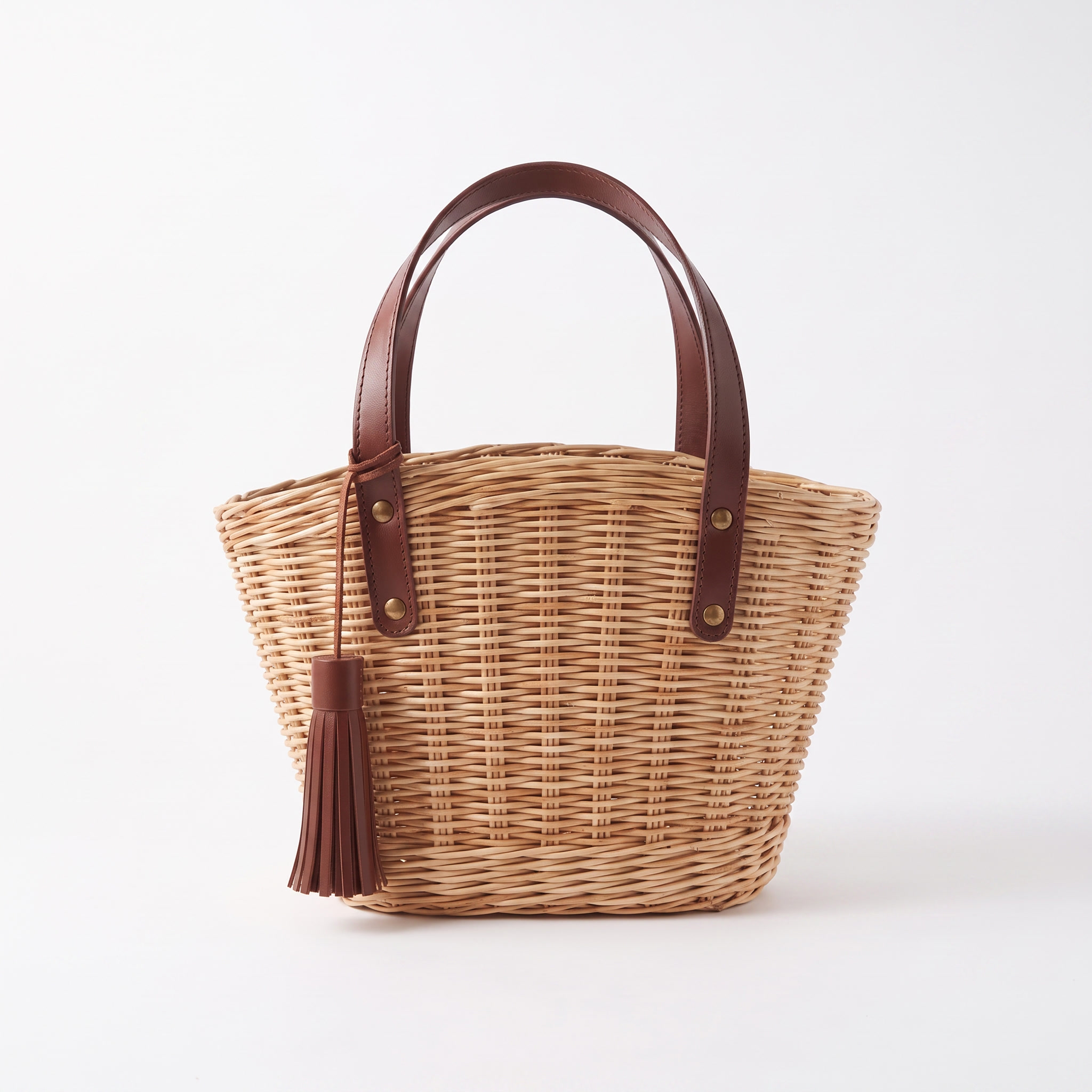 Handcrafted Paper Wicker & Leather Bag "Lilia" 3