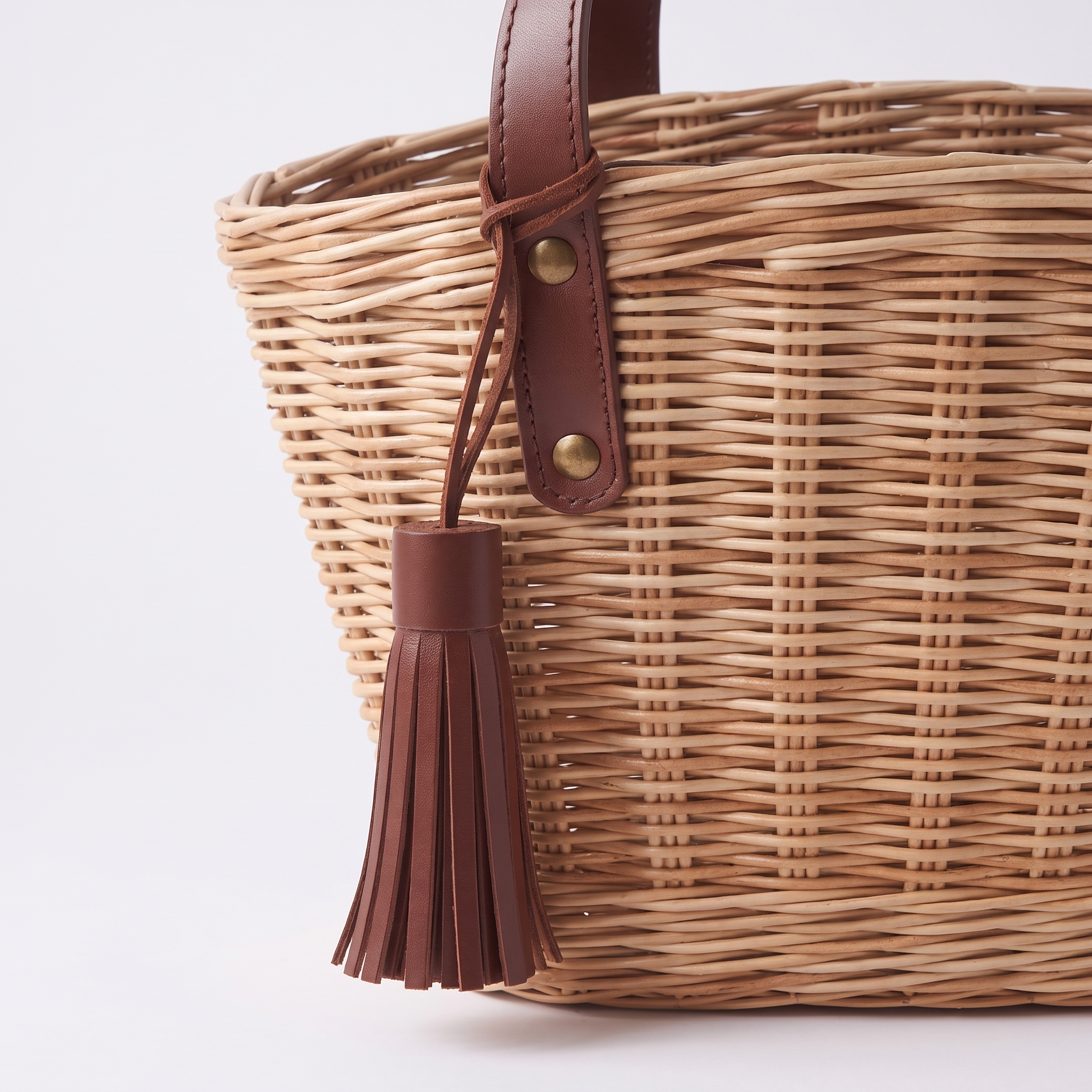 Handcrafted Paper Wicker & Leather Bag "Lilia" 5