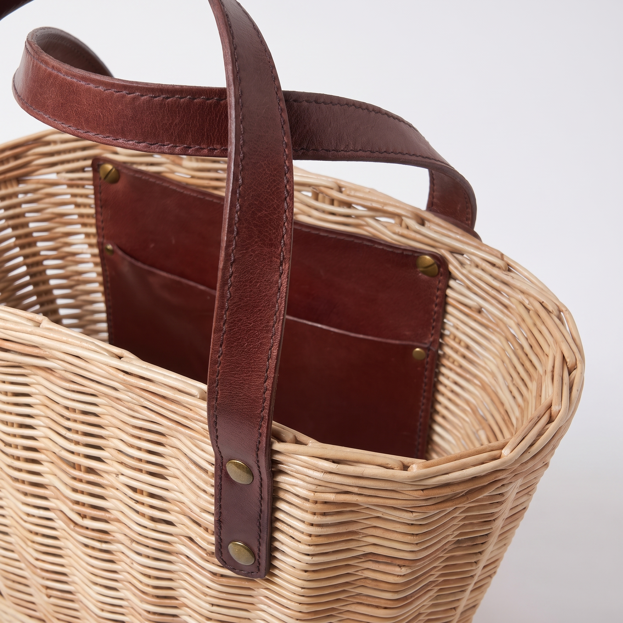 Handcrafted Paper Wicker & Leather Bag "Lilia" 8