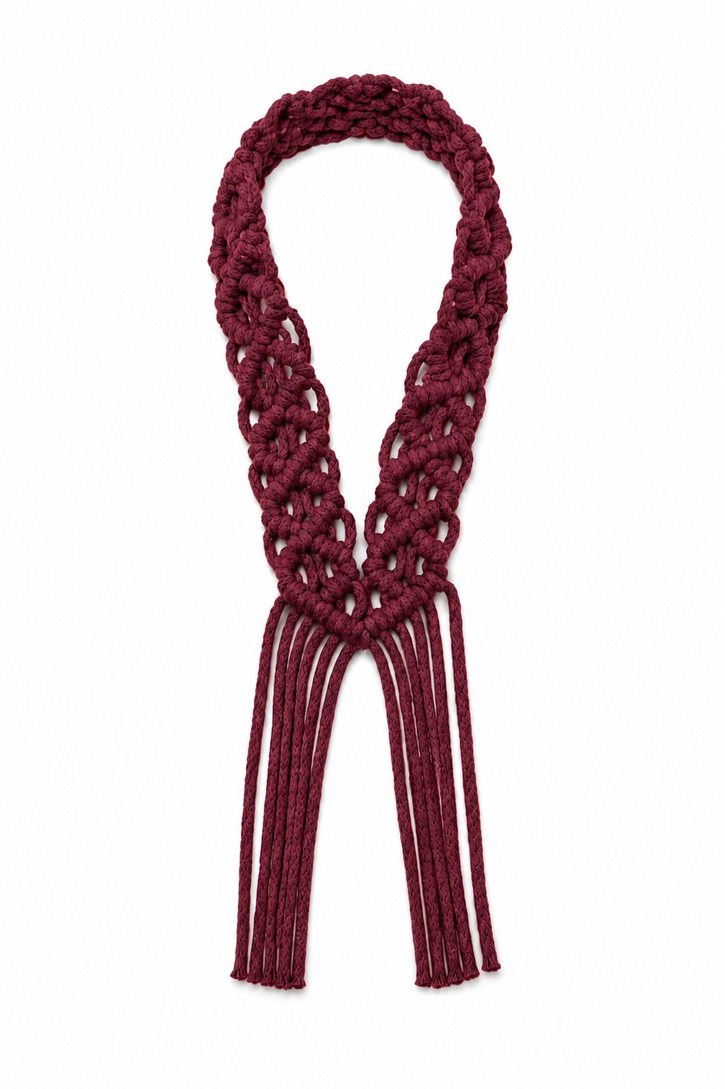 Burgundy Handcrafted Macramé Necklace