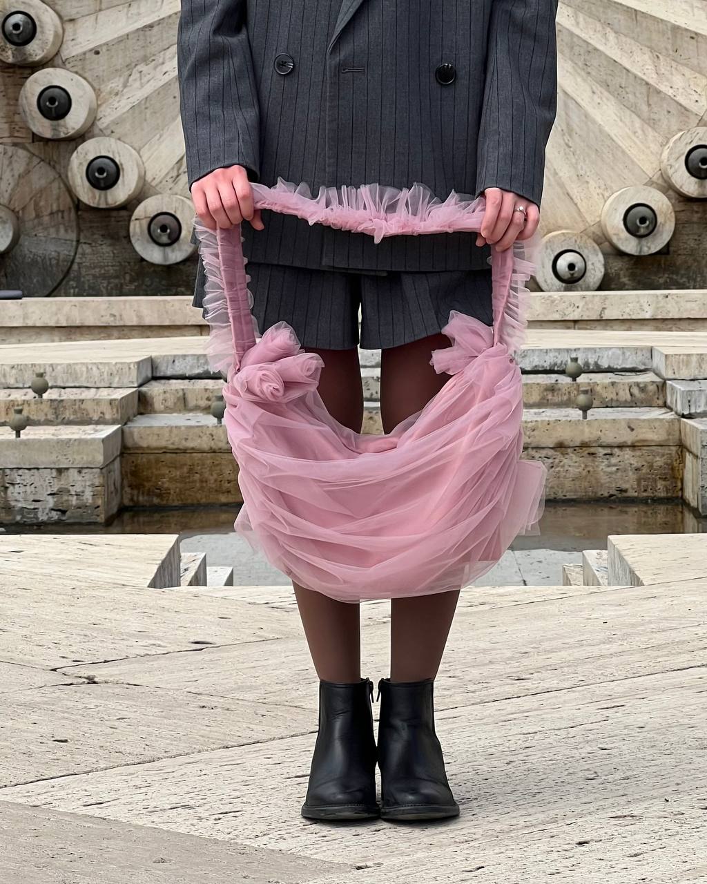 VARD Handcrafted Satin & Tulle Handbag 2
