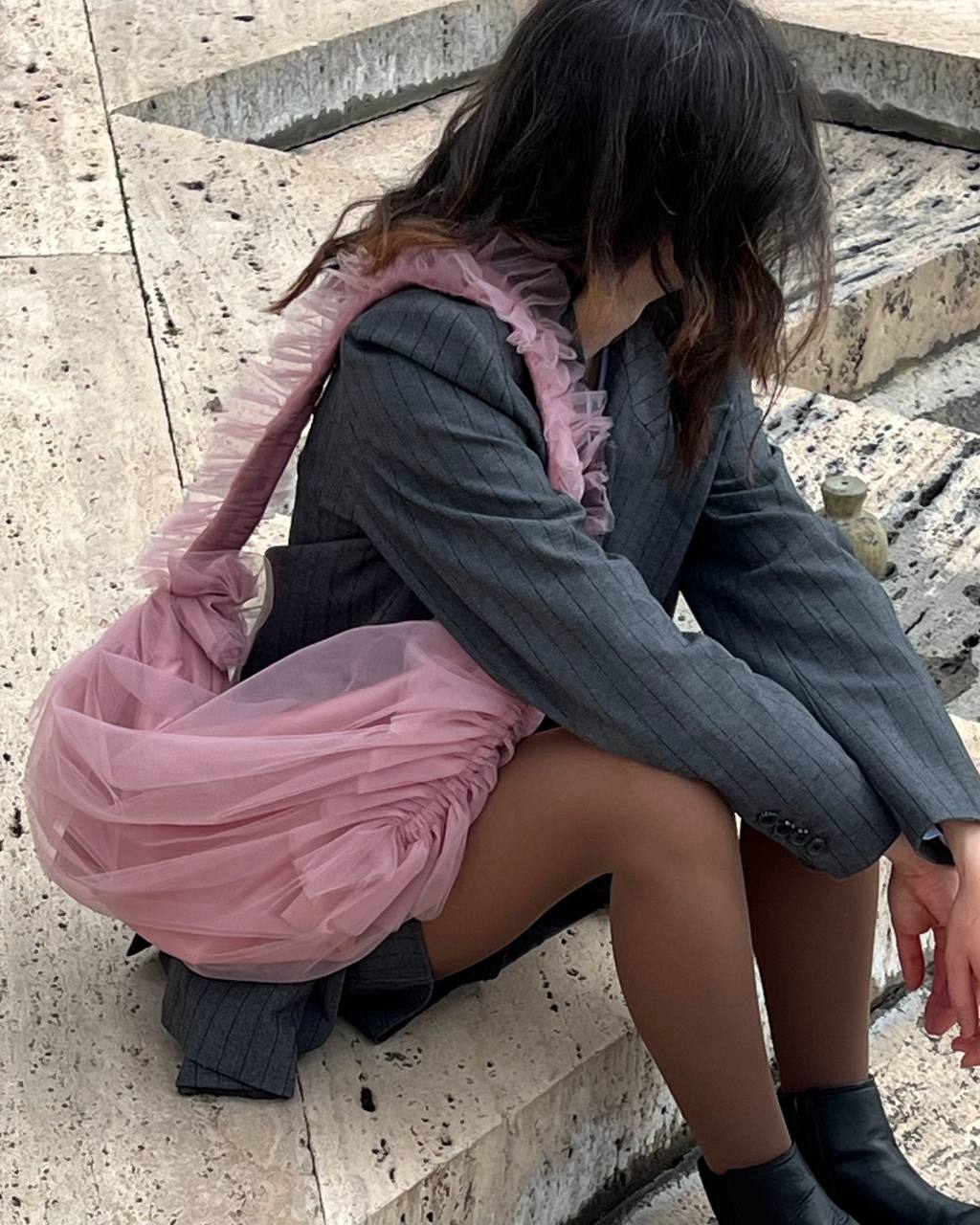 VARD Handcrafted Satin & Tulle Handbag 3