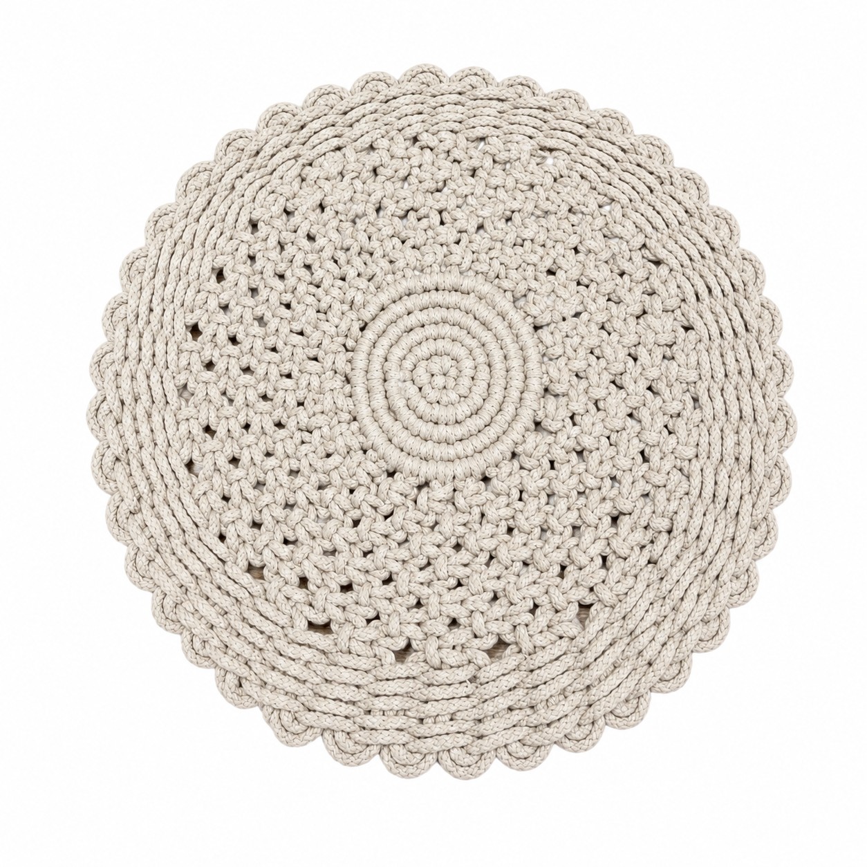 Beige Handcrafted Cotton Macramé Table Decor 30cm | Hesk