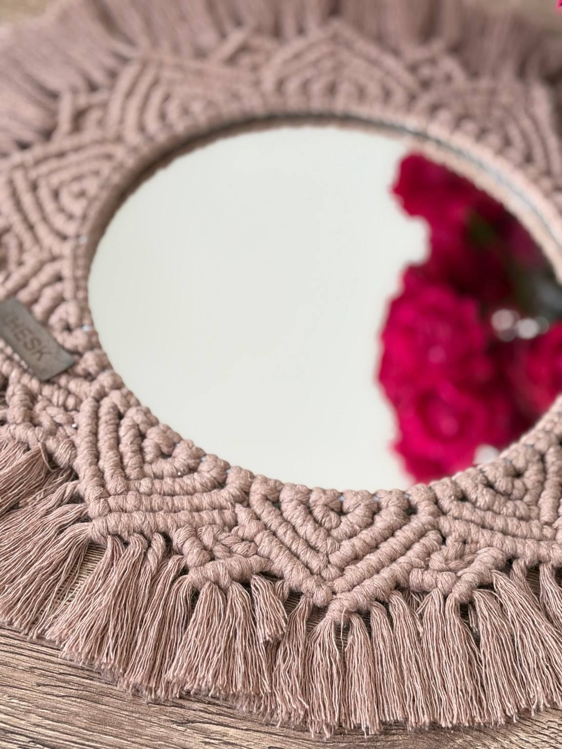 Handcrafted Macrame Wall Mirror (32 cm)