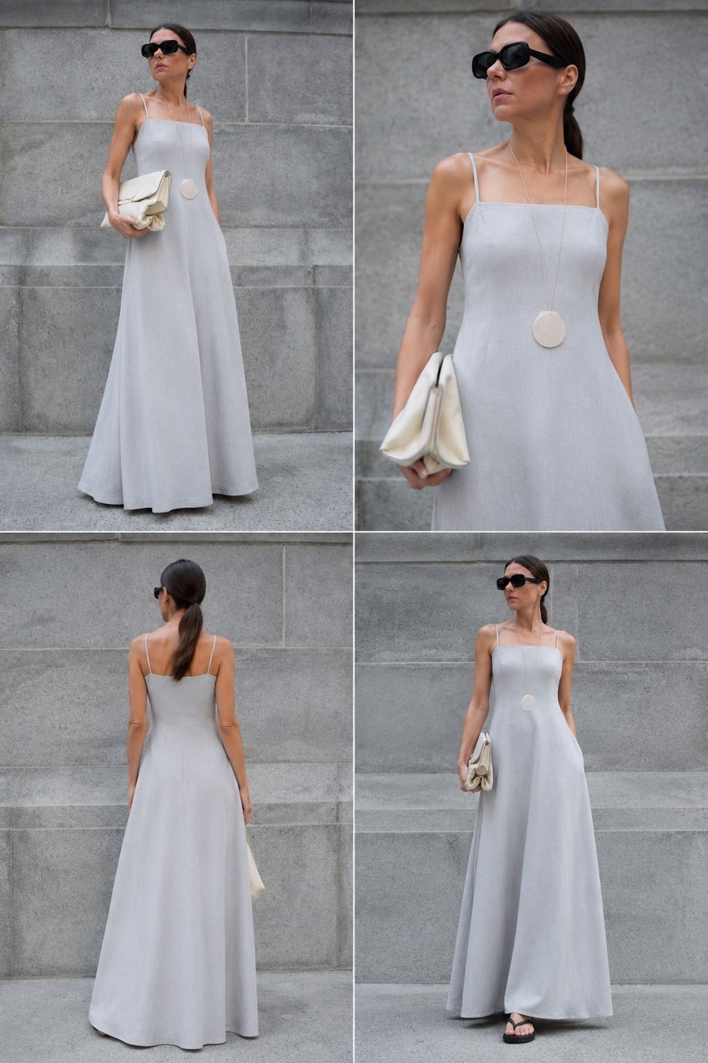 Grey Maxi Cotton Summer Dress