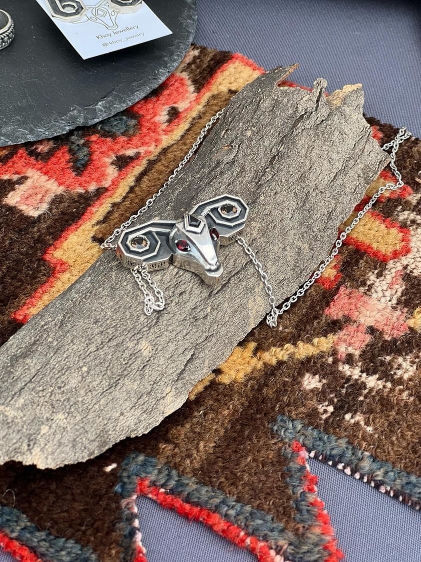 Handcrafted 925 Sterling Silver Ram Pendant Necklace