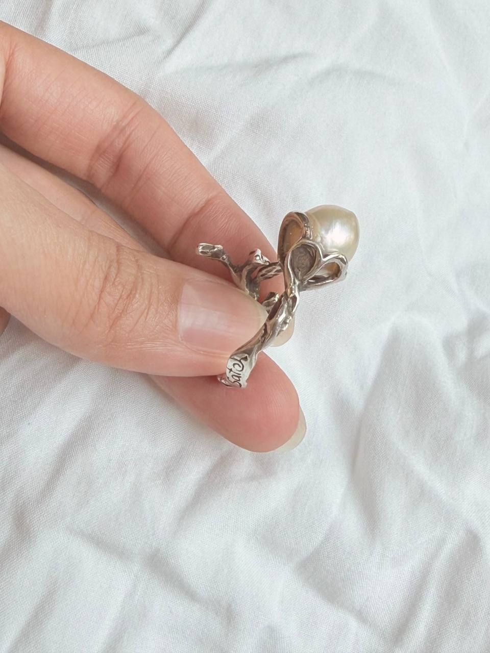 Couple's Silver Pearl Rings "Tsaghkunk" Collection 2