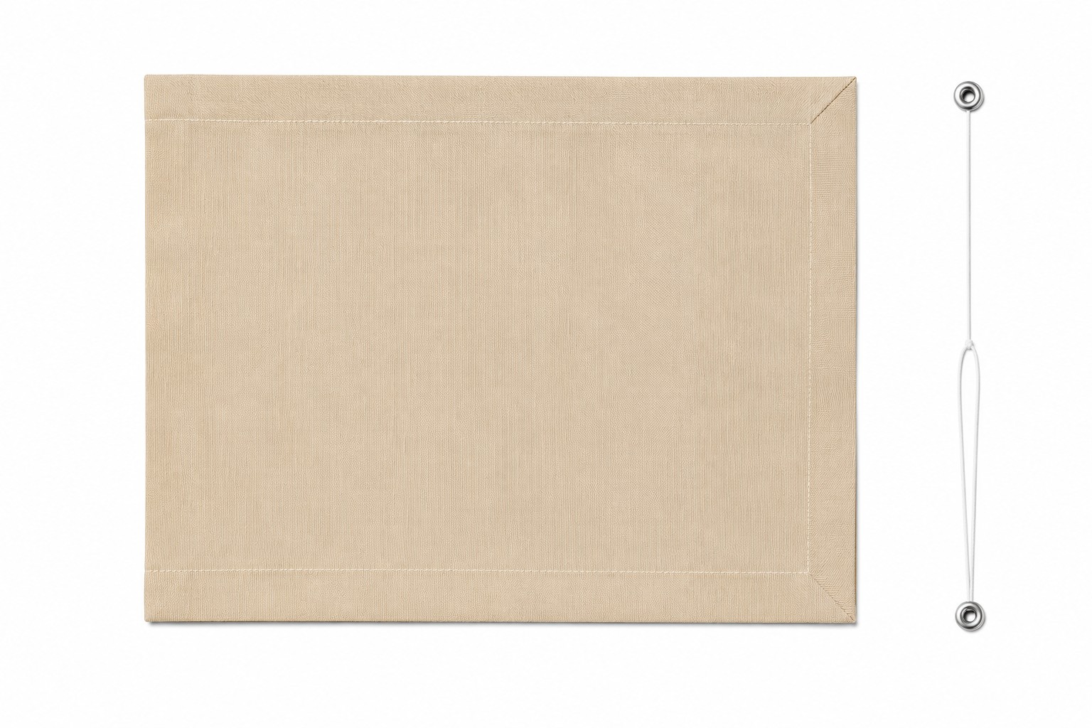 Beige Handcrafted Cotton Table Runner with Hand-Painted Bord