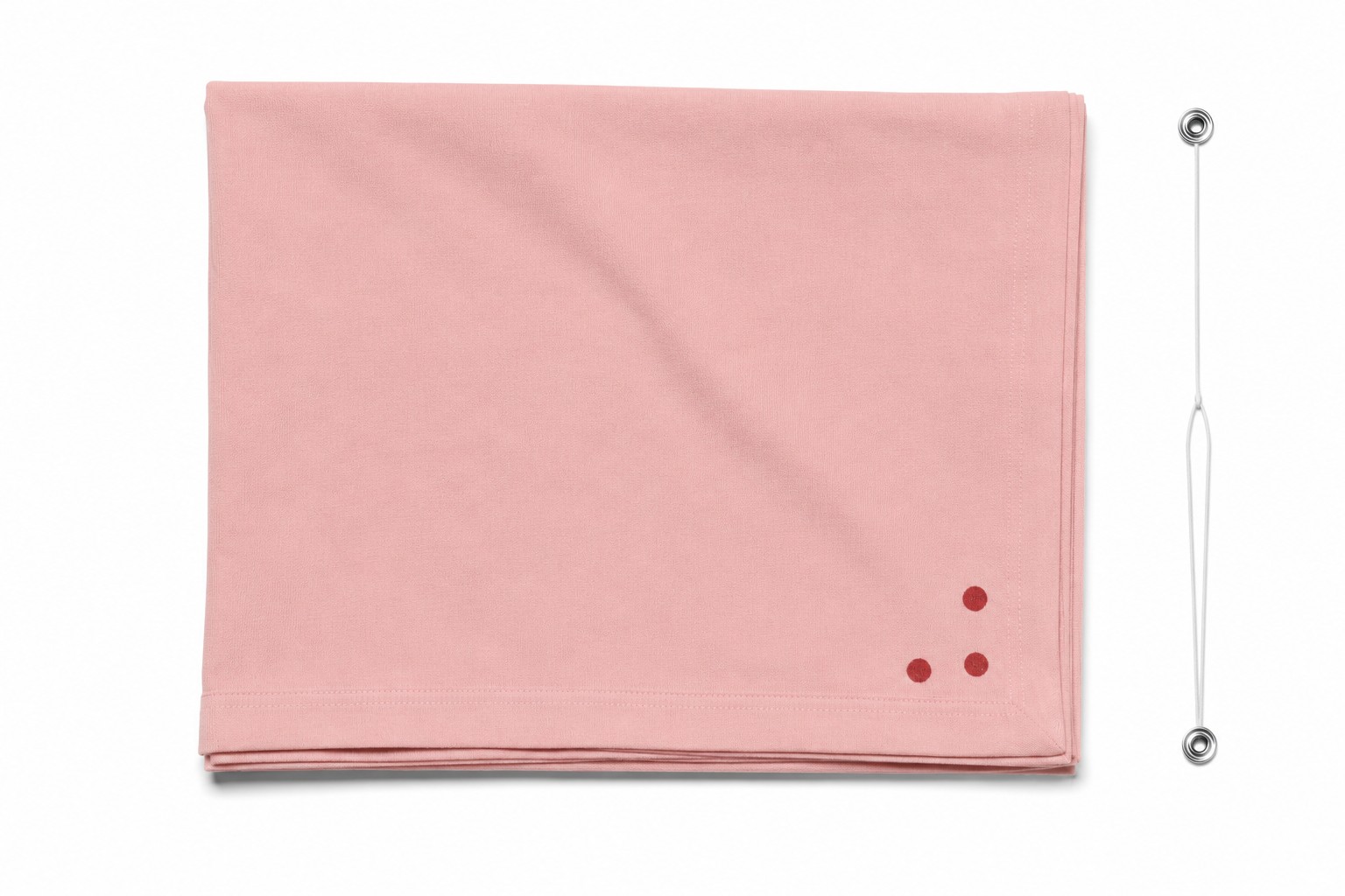 Pink Handcrafted Cotton Tablecloth with Dot Accents and Mite