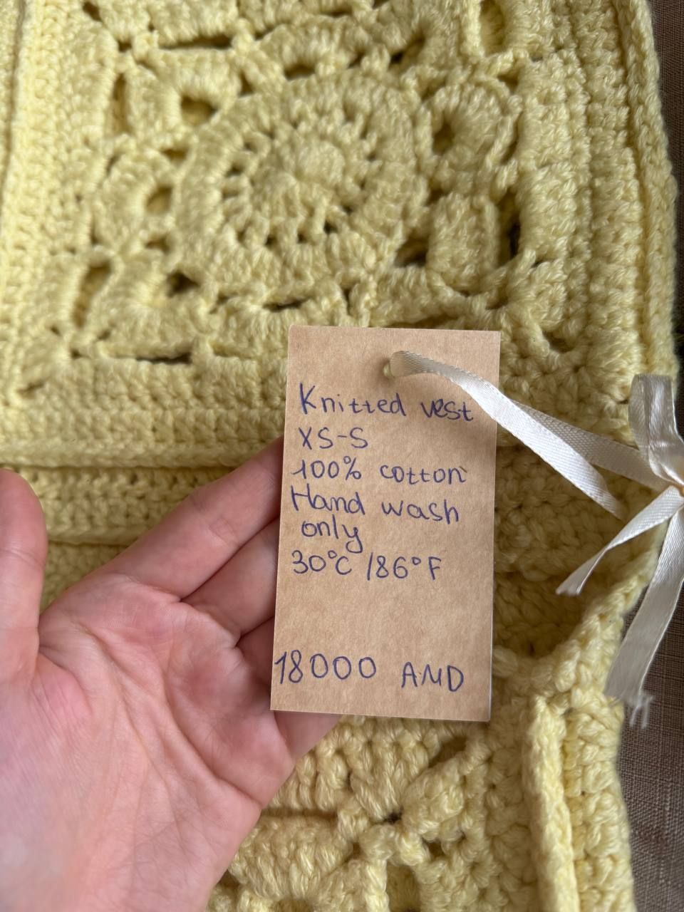 Hand-Knitted Cotton Vest 2