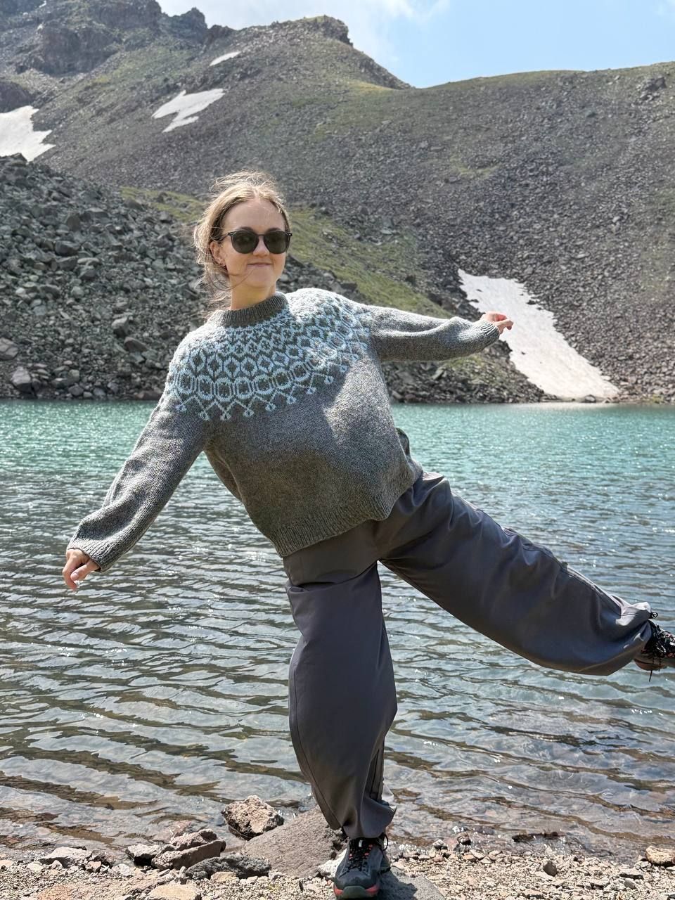 Nordic Yoke Stranded Colorwork Knit Sweater